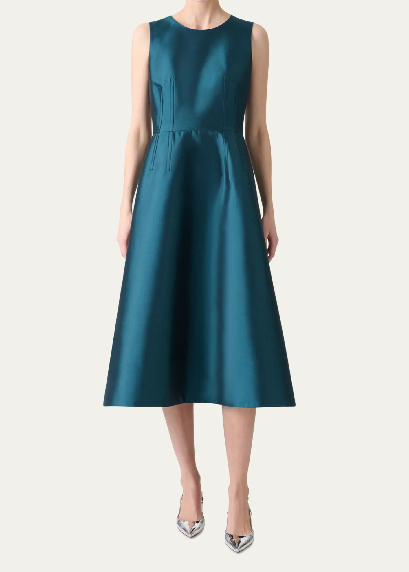 AkrisDupion Silk Sleeveless Cocktail Dress