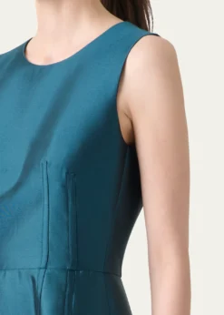 AkrisDupion Silk Sleeveless Cocktail Dress