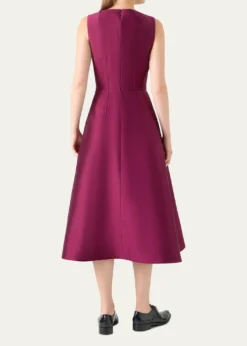 AkrisDupion Sleeveless Silk Shantung Midi Dress