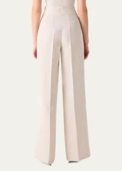 AkrisFiyuki Linen-Wool Double-Face Wide-Leg Pants