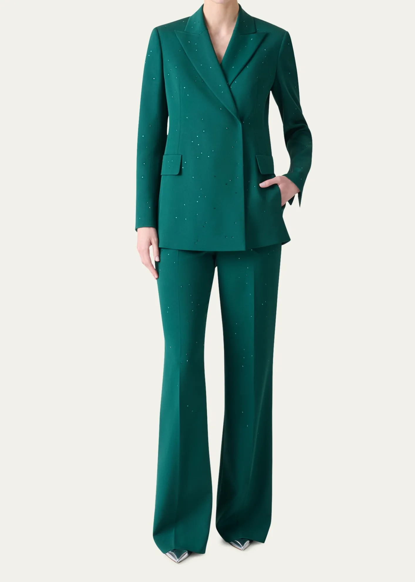 AkrisFlorine Swarovski Stars Silk Crepe Pants