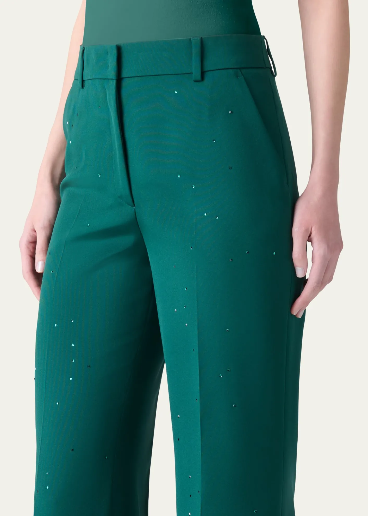 AkrisFlorine Swarovski Stars Silk Crepe Pants