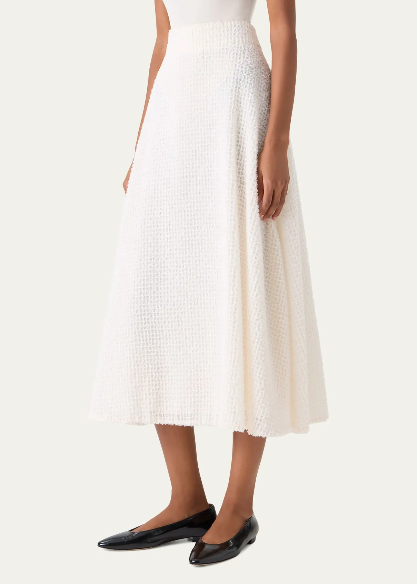 AkrisFringe Techno Grid A-Line Midi Skirt
