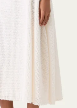 AkrisFringe Techno Grid A-Line Midi Skirt