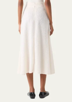 AkrisFringe Techno Grid A-Line Midi Skirt