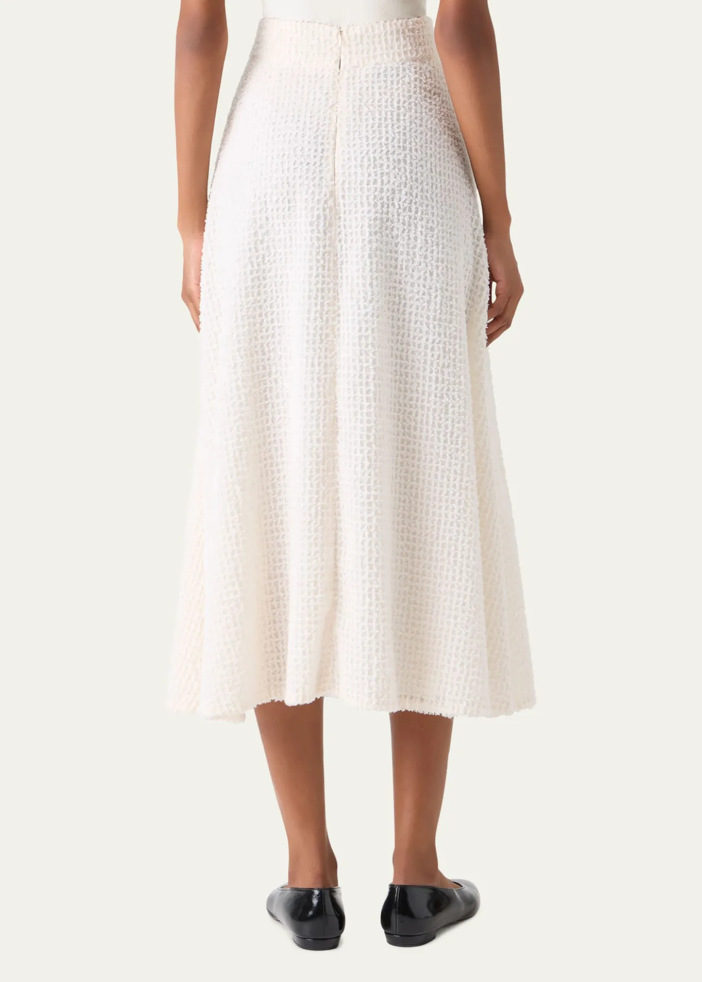 AkrisFringe Techno Grid A-Line Midi Skirt