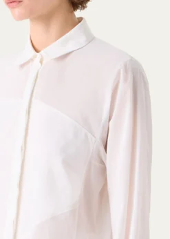 AkrisGeometric Paneled Cotton Button-Down Shirt