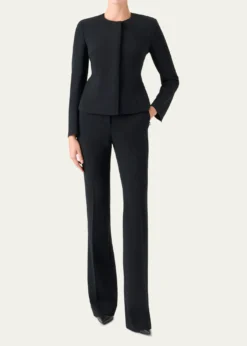 AkrisHarrison Wool Single-Breasted Collarless Jacket