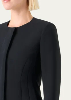AkrisHarrison Wool Single-Breasted Collarless Jacket