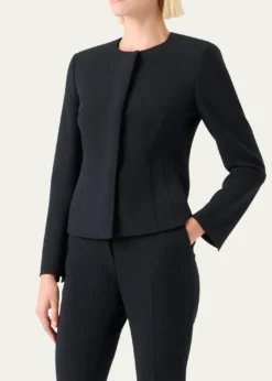 AkrisHarrison Wool Single-Breasted Collarless Jacket