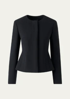 AkrisHarrison Wool Single-Breasted Collarless Jacket