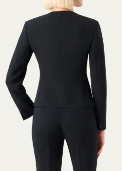 AkrisHarrison Wool Single-Breasted Collarless Jacket