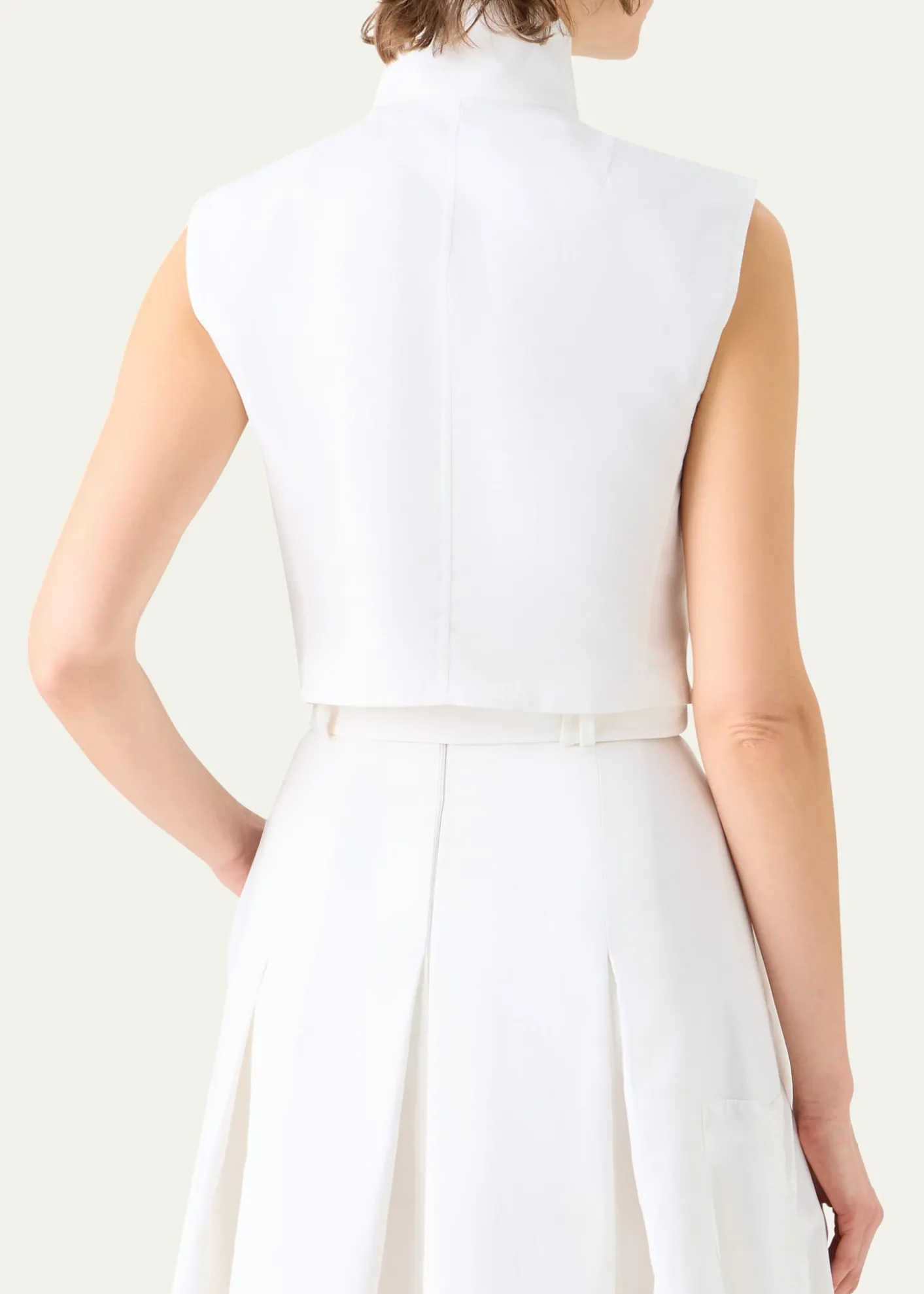 AkrisHester Short Stand-Collar Cotton Gilet