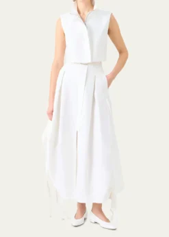 AkrisHester Short Stand-Collar Cotton Gilet