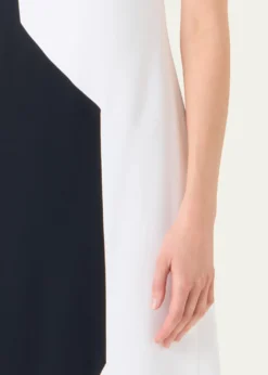 AkrisHigh Plains Patchwork Crepe One-Shoulder Midi Dress