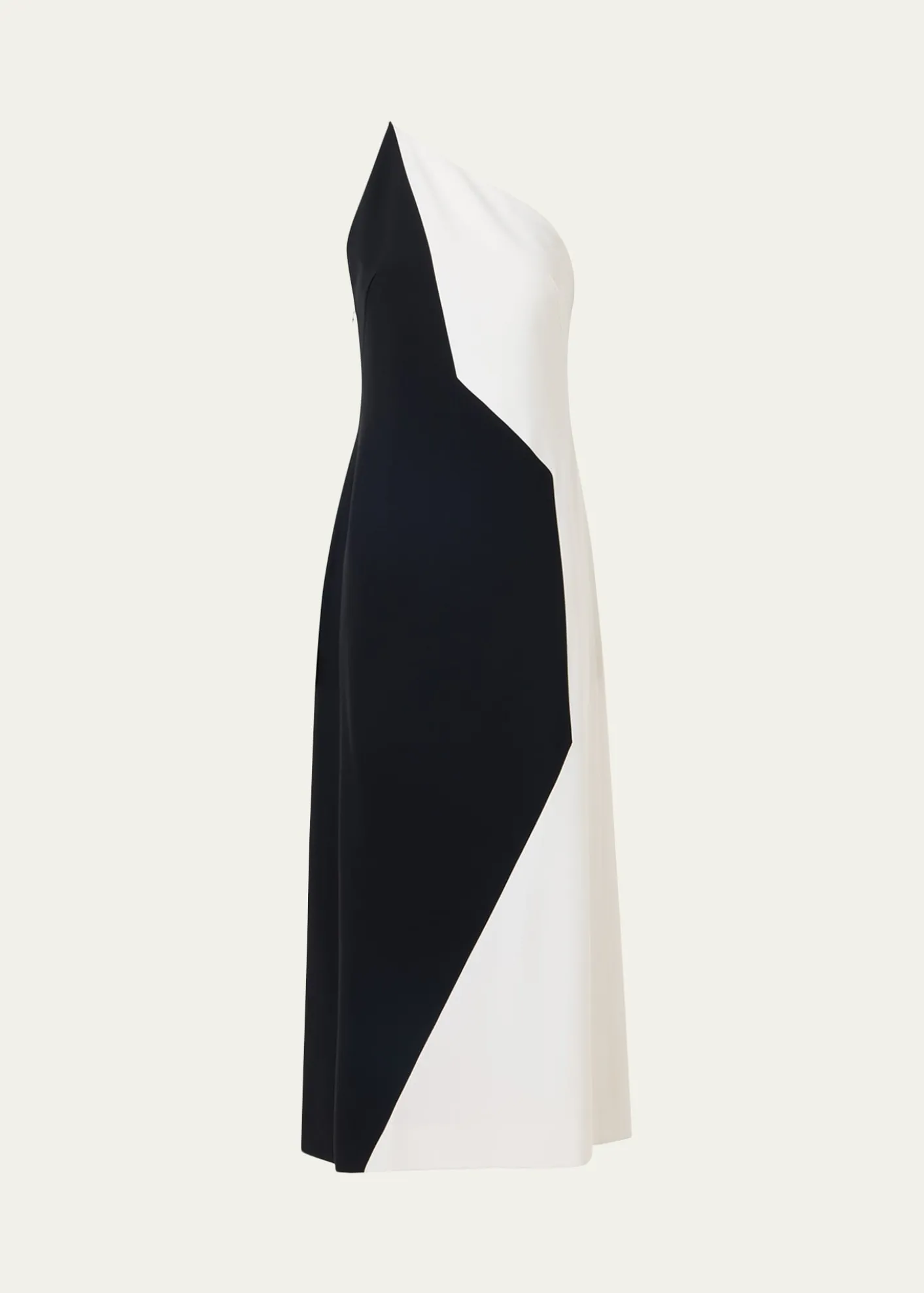 AkrisHigh Plains Patchwork Crepe One-Shoulder Midi Dress