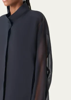 AkrisHuma Silk Georgette Oversized Parka Jacket