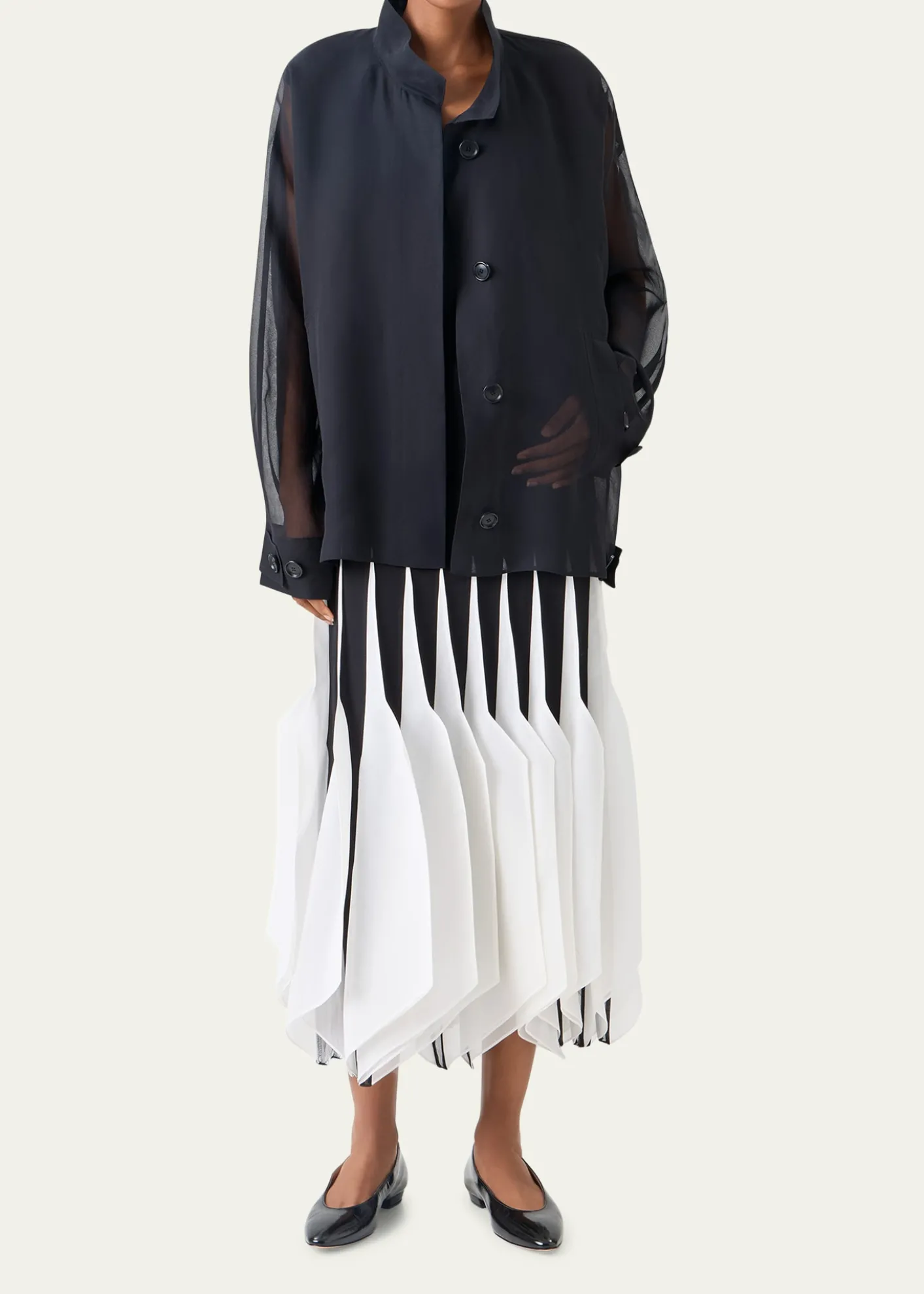AkrisHuma Silk Georgette Oversized Parka Jacket