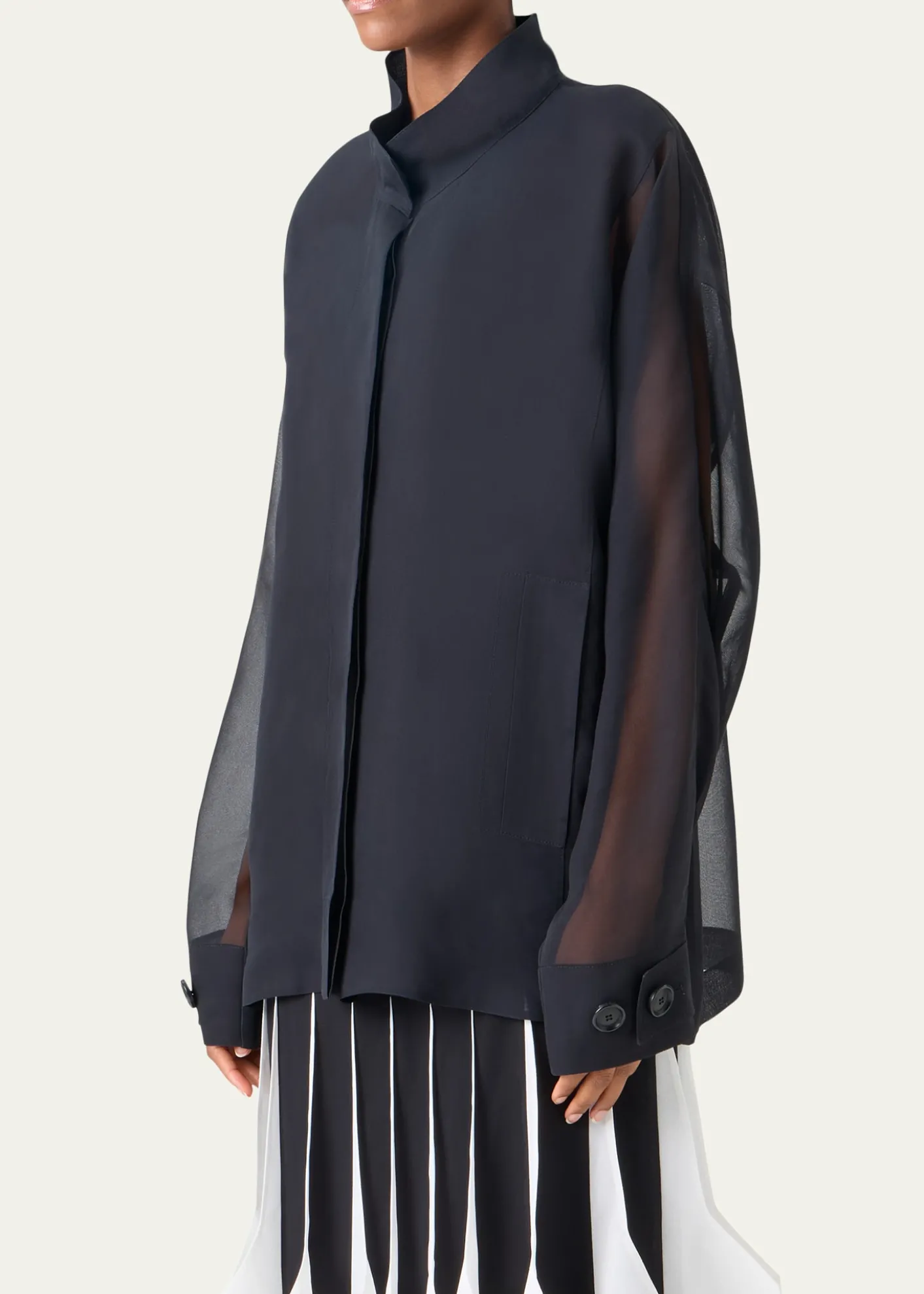 AkrisHuma Silk Georgette Oversized Parka Jacket