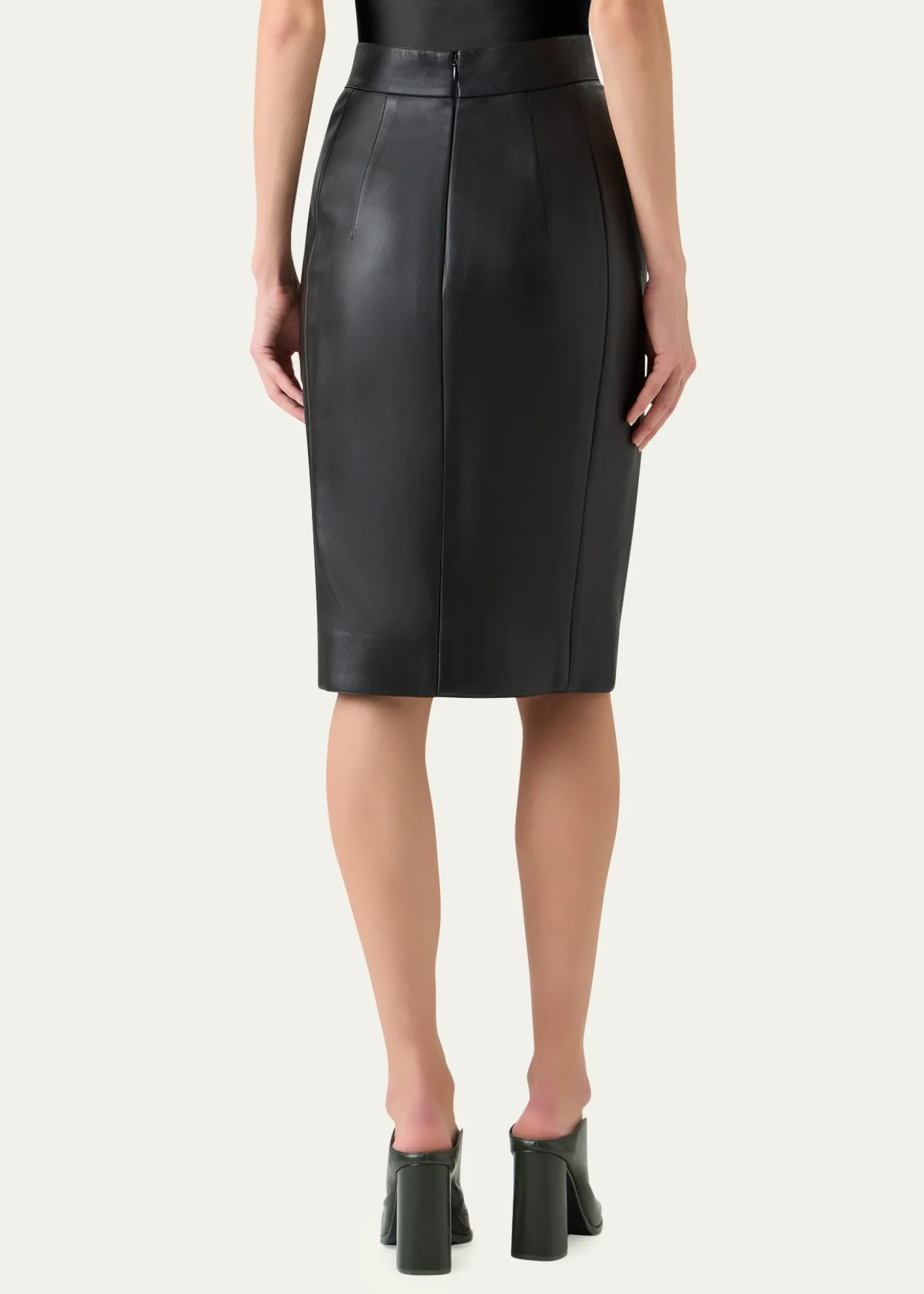 AkrisLamb Nappa Leather Pencil Skirt