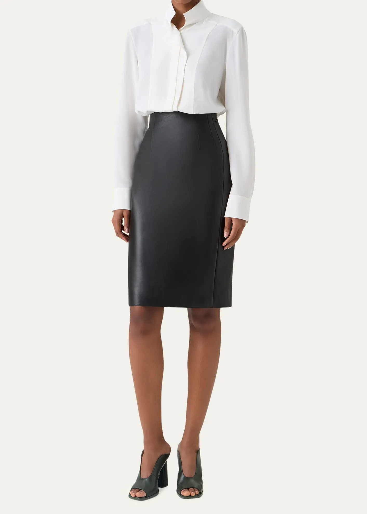 AkrisLamb Nappa Leather Pencil Skirt