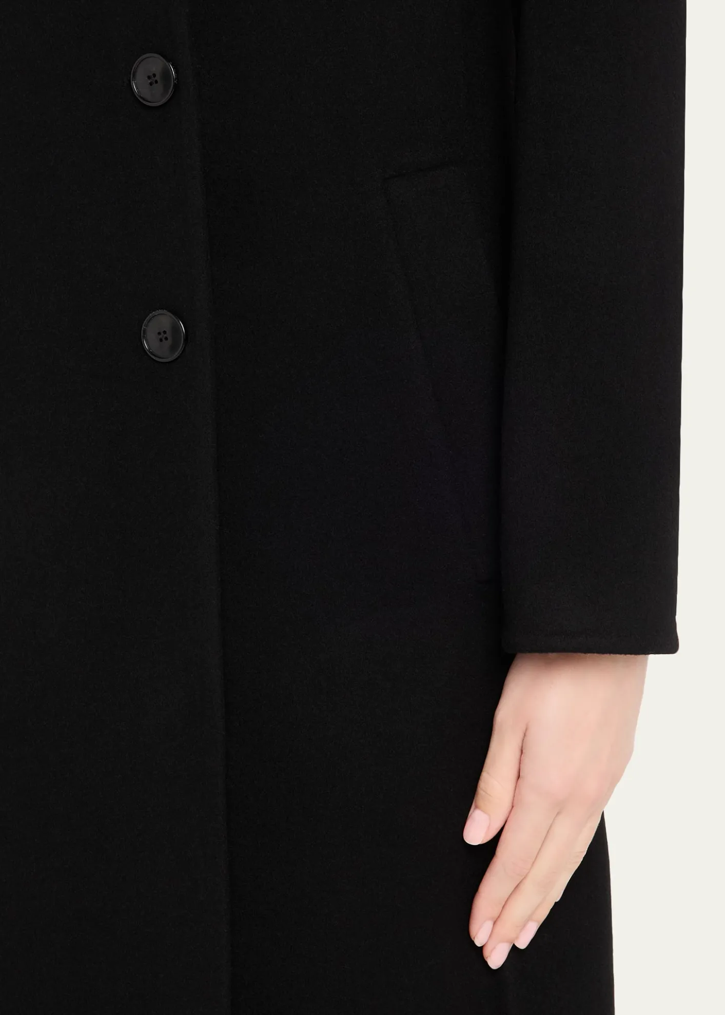 AkrisLeather Collar Cashmere Coat