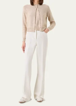 AkrisLinen-Cotton Micro Sequin Knit Cardigan Sweater
