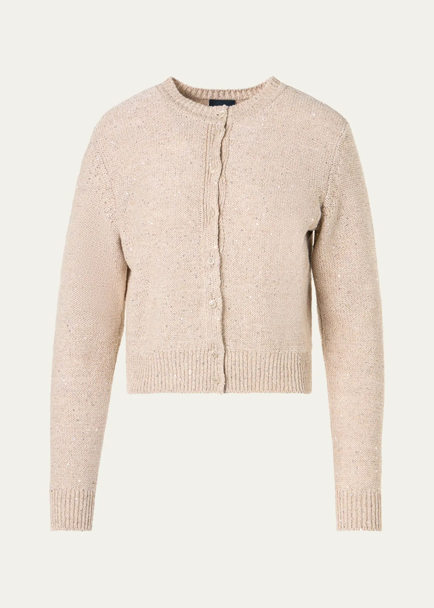 AkrisLinen-Cotton Micro Sequin Knit Cardigan Sweater