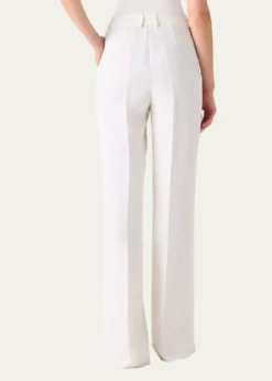 AkrisLinen-Wool Straight-Leg Trousers
