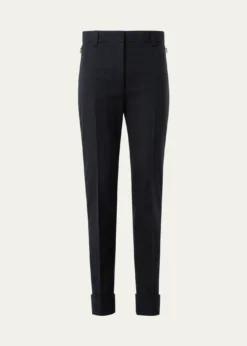 AkrisMaxima Wool Stretch Flannel Skinny-Leg Ankle Pants