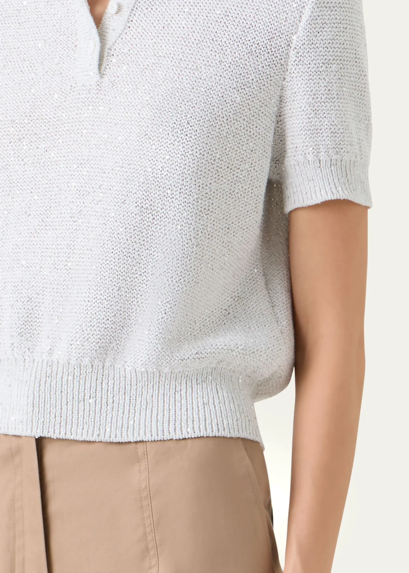 AkrisMicro Sequined Short Knit Sweater
