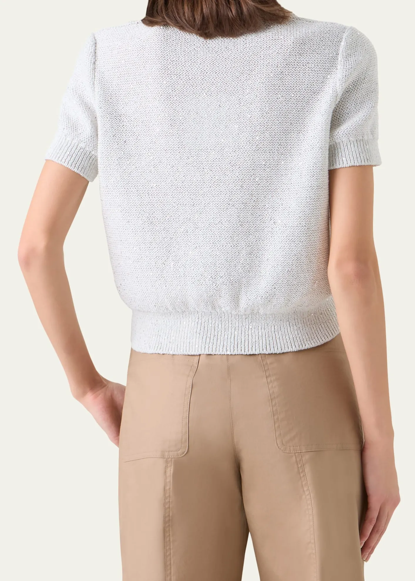 AkrisMicro Sequined Short Knit Sweater