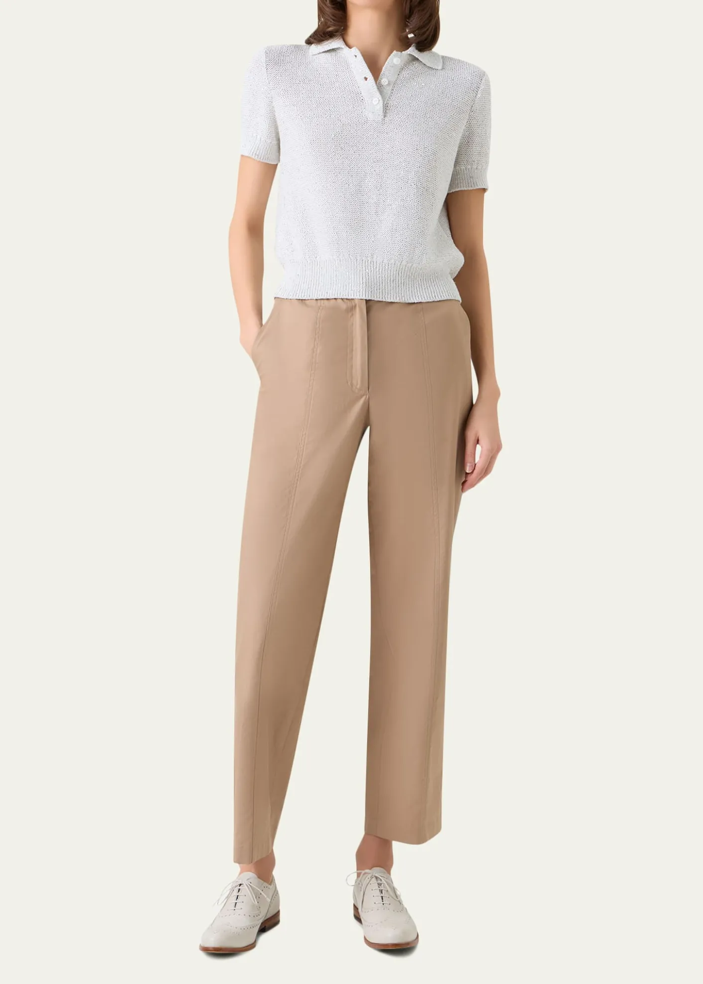 AkrisMicro Sequined Short Knit Sweater