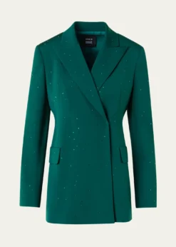 AkrisNadine Swarovski Stars Double-Breasted Silk Crepe Jacket