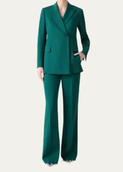 AkrisNadine Swarovski Stars Double-Breasted Silk Crepe Jacket