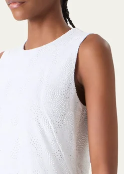 AkrisOrbit Broderie Anglaise Sleeveless Sheath Dress