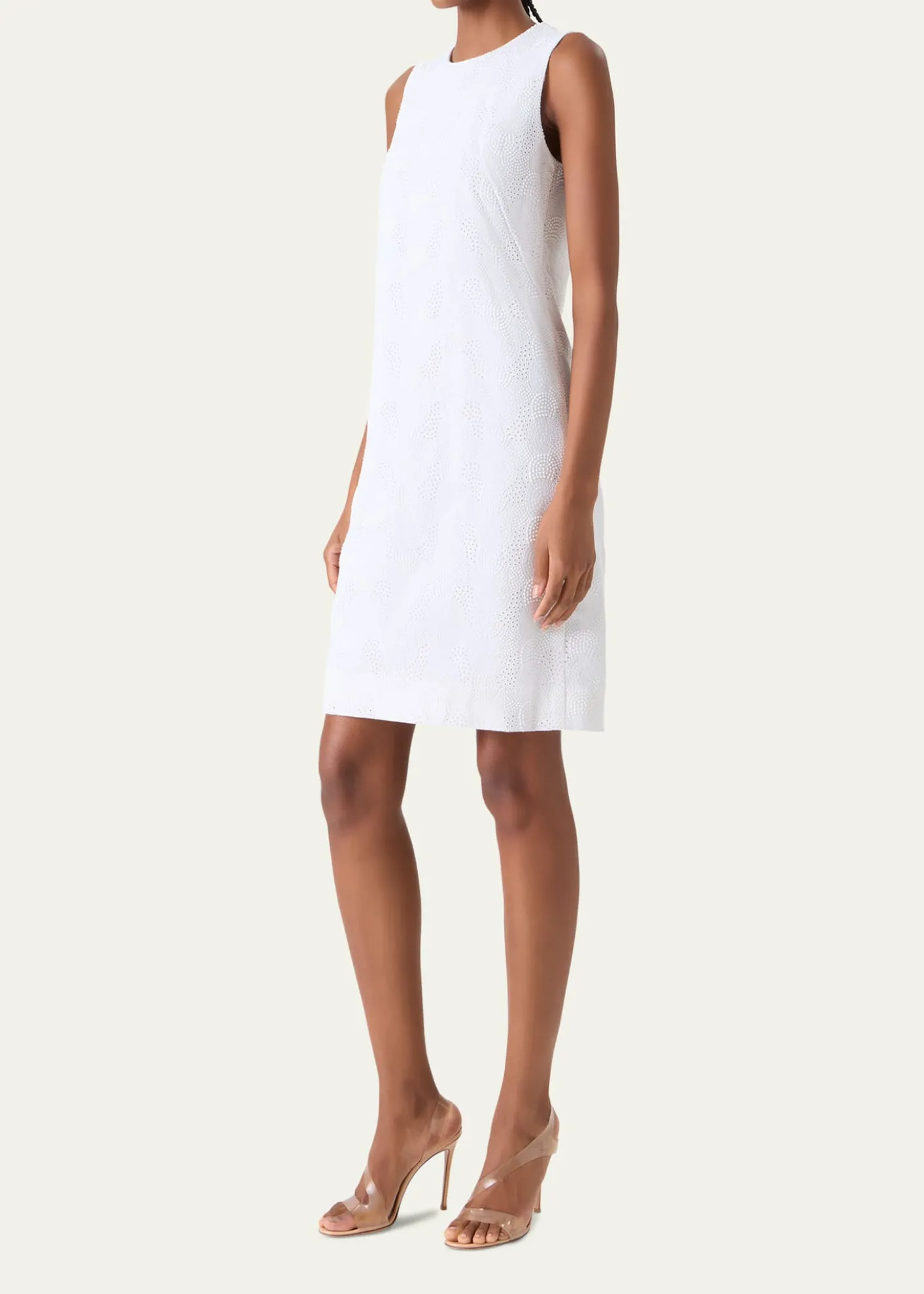 AkrisOrbit Broderie Anglaise Sleeveless Sheath Dress