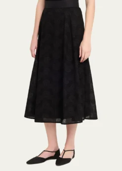 AkrisOrbit Broderie Anglaise Midi Skirt