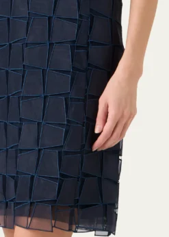 AkrisOrganza Trapezoid Embroidered Sheath Dress