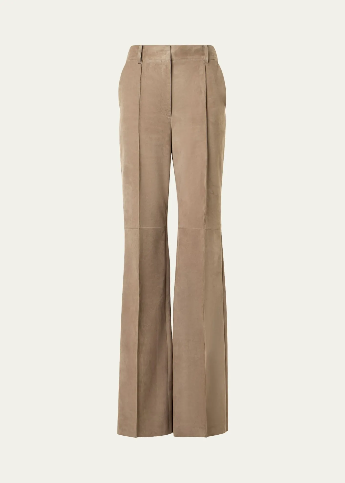 AkrisPintuck Suede Wide-Leg Trousers