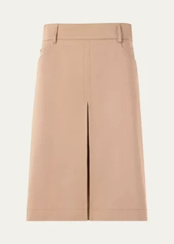 Akris puntoBox Pleat Cotton Gabardine A-Line Skirt