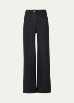 Akris puntoCaia High-Stretch Denim Straight-Leg Crop Pants