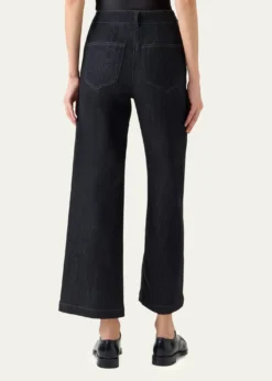 Akris puntoCaia High-Stretch Denim Straight-Leg Crop Pants