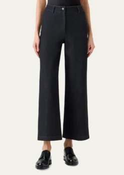 Akris puntoCaia High-Stretch Denim Straight-Leg Crop Pants