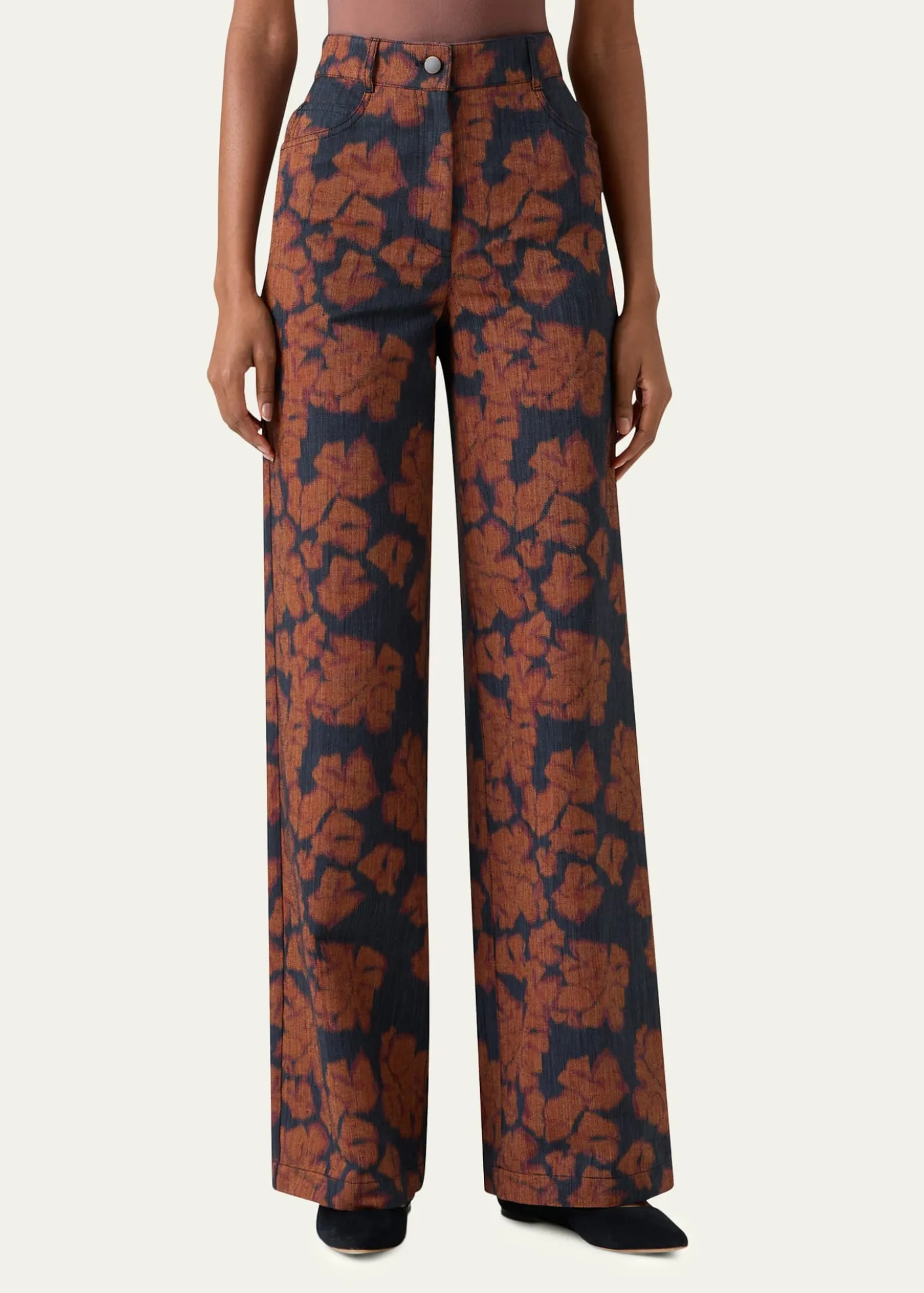 Akris puntoCooper Ikat Flower Pants in Cotton Canvas