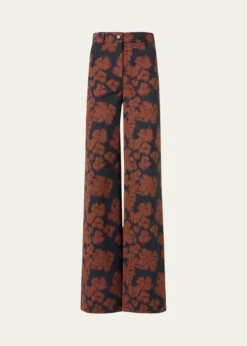 Akris puntoCooper Ikat Flower Pants in Cotton Canvas