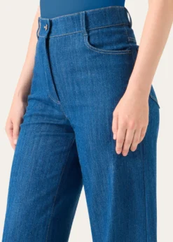 Akris puntoCooper Stretch Denim Wide-Leg Pants