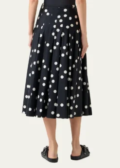 Akris puntoCotton Polka Dot Midi Skirt