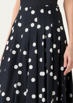 Akris puntoCotton Polka Dot Midi Skirt
