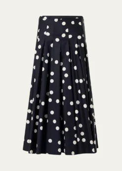 Akris puntoCotton Polka Dot Midi Skirt